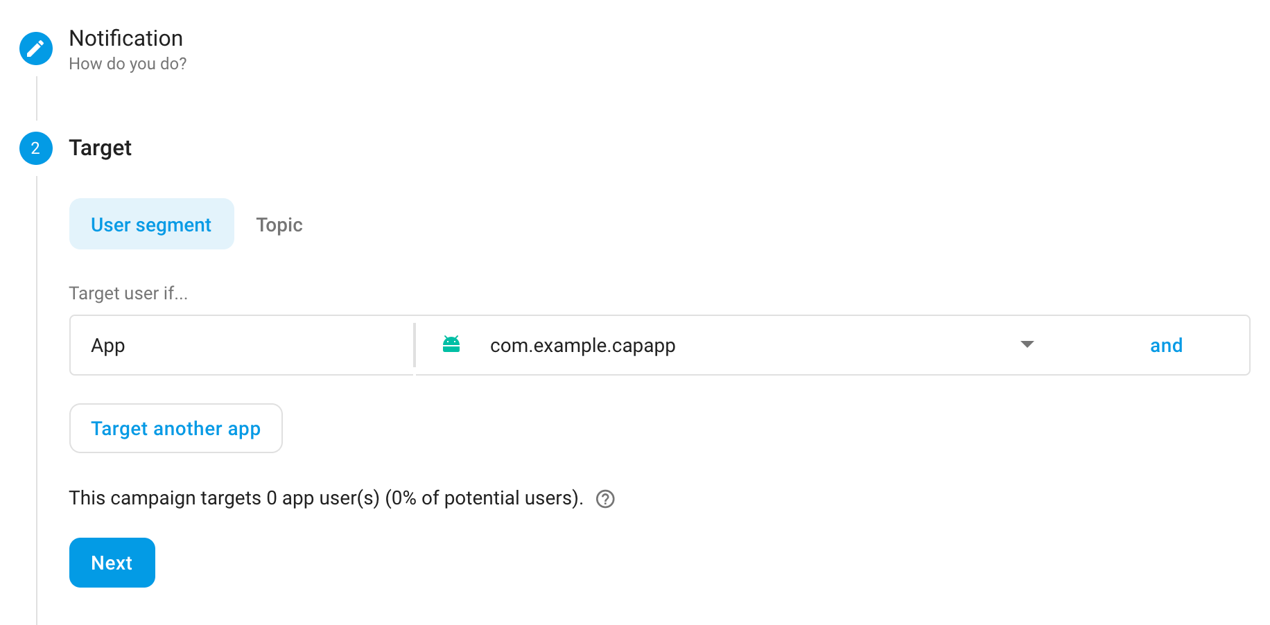 Change Push Target Firebase